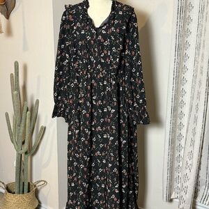 SHEIN Floral Long Sleeve Dress - 2XL